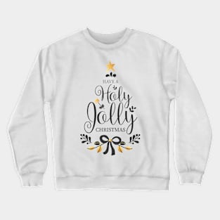 Christmas badge with quotes and golden ornaments Crewneck Sweatshirt